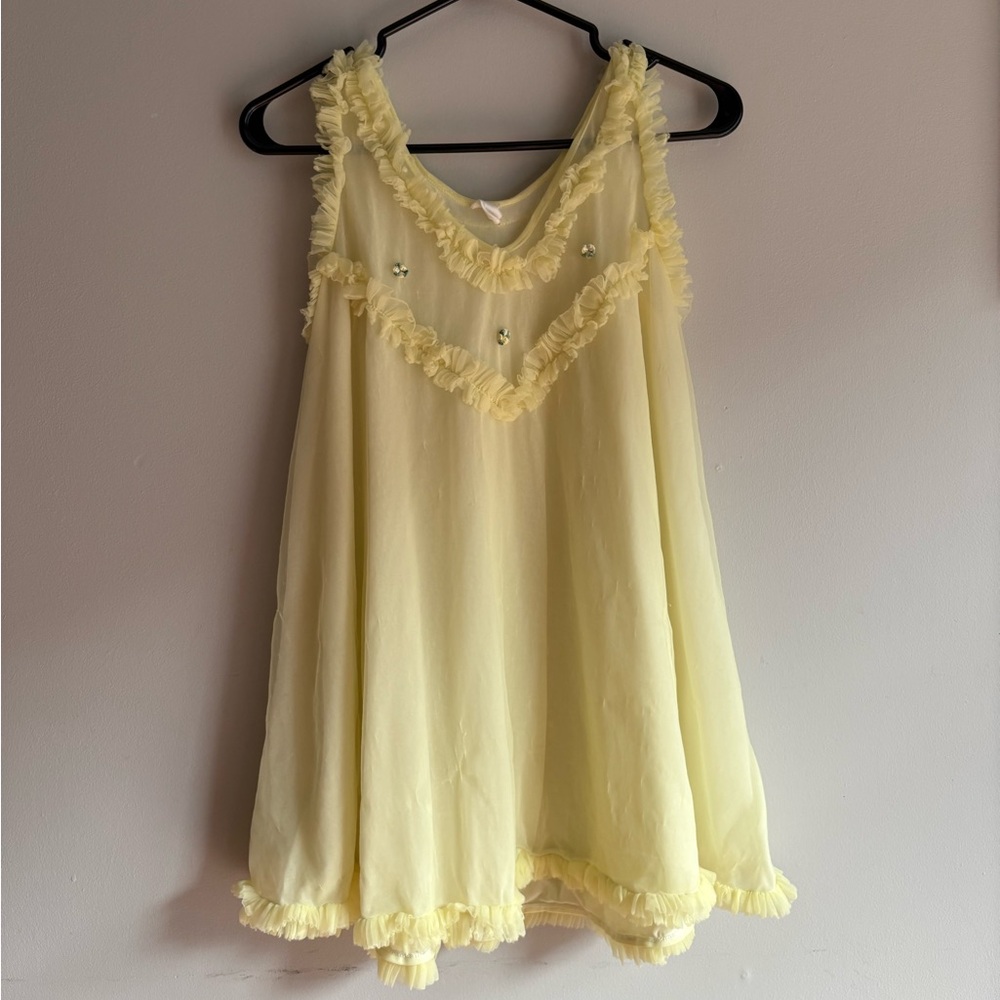 Yellow Ruffled Mini Dress
